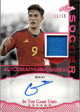2024 Gavi Leaf In The Game Used AUTOGRAPH MEMORABILIA 11/15 AUTO JERSEY #IGSA-G1 FC BARCELONA