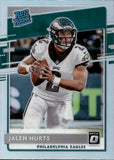 2020 Jalen Hurts Panini Donruss Optic RATED ROOKIE HOLO PRIZM RC #164 Philadelphia Eagles