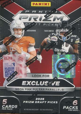 2025 Panini Prizm Collegiate Draft Football Hobby Blaster, Box (Neon Pink Parallels)