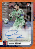 2025 Roman Burki Topps Chrome MLS ORANGE WAVE REFRACTOR AUTOGRAPH 22/25 AUTO #CA-RB St. Louis City SC