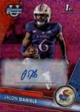 2023 Jalon Daniels Bowman University Chrome FUCHSIA MINI DIAMOND REFRACTOR AUTOGRAPH 15/50 AUTO #173 Kansas Jayhawks