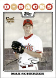 2008 Max Scherzer Topps UPDATE & HIGHLIGHTS ROOKIE RC #UH280 Arizona Diamondbacks