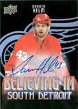 2025-26 Darren Helm Upper Deck Detroit Red Wings Centennial BELIEVING IN SOUTH DETROIT AUTOGRAPH AUTO #BSD-14 Detroit Red Wings