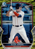 2023 Blaze Jordan Bowman Chrome Prospects YELLOW LUNAR CRATER REFRACTOR 14/75 #BCP-101 Boston Red Sox