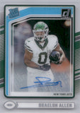 2024 Braelon Allen Panini CLEARLY DONRUSS RATED ROOKIE AUTOGRAPH RC AUTO #90 New York Jets