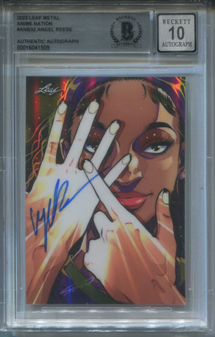 2023 Angel Reese Leaf Metal ANIME NATION BAS 10 AUTO 087/226 AUTOGRAPH ROOKIE RC #ANB32 Chicago Sky 1509
