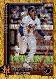 2025 Francisco Lindor Topps Series One GOLD HOLO FOIL 33/50 #350 New York Mets