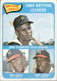 1965 Roberto Bob Clemente Rico Carty Hank Aaron Topps 1964 BATTING LEADERS #2 Pittsburgh Pirates Milwaukee Braves