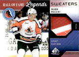 2021-22 Mark Recchi Upper Deck SP Game Used HALL OF FAME LEGENDS SWEATERS PATCH 21/35 #HOF-MR Philadelphia Flyers