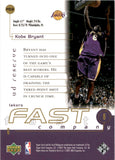2000-01 Kobe Bryant Upper Deck UD Reserve FAST COMPANY #FC2 Los Angeles Lakers
