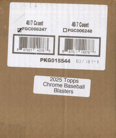2025 Topps Chrome Baseball Blaster, 40 Box Case