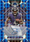 2023 Zay Flowers Panini Mosaic BLUE MOSIAC PRIZM ROOKIE AUTOGRAPH 15/99 RC AUTO #380 Baltimore Ravens