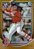 2025 Kristian Campbell Bowman Chrome Mega Box GOLD REFRACTOR ROOKIE 21/50 RC #58 Boston Red Sox