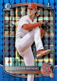 2025 Quinn Mathews Bowman Chrome Prospects 1ST BOWMAN BLUE GEOMETRIC REFRACTOR 14/150 #BCP-25 St. Louis Cardinals