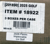 2025 Panini Impeccable LIV Golf Hobby, 3 Box Case