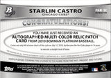 2010 Starlin Castro Bowman Platinum AUTOGRAPH RELIC REFRACTOR 649/740 AUTO JERSEY #PAR-SC Chicago Cubs