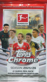 2025-26 Topps Chrome Bundesliga Soccer Hobby, Pack