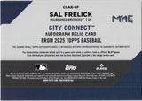 2025 Sal Frelick Topps CITY CONNECT AUTOGRAPH RELIC AUTO GAME-USED JERSEY #CCAR-SF Milwaukee Brewers