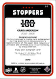 2025-26 Craig Anderson Upper Deck Chicago Blackhawks Centennial STOPPERS AUTOGRAPH AUTO #S-7 Chicago Blackhawks