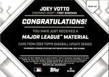 2022 Joey Votto Topps Update MAJOR LEAGUE MATERIAL JERSEY RELIC #MLM-JV Cincinnati Reds