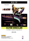 2022-23 Clyde Drexler Panini Flux AUTOGRAPH INFLUX RED 8/49 AUTO #AI-CDX Portland Trail Blazers