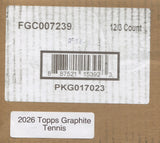 2026 Topps Graphite Tennis Hobby, 12 Box Case