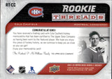 2021-22 Cole Caufield Upper Deck Series 2 ROOKIE THREADS JERSEY RC #RT-CC Montreal Canadiens