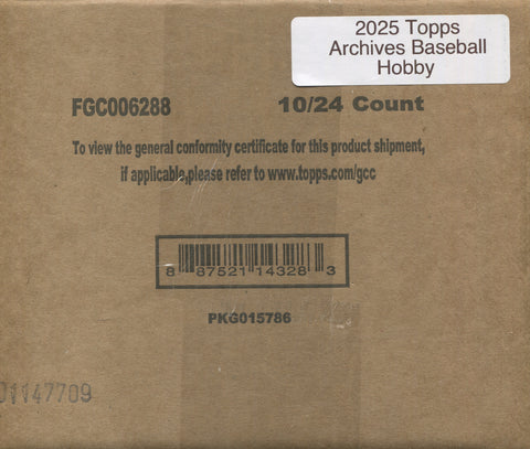 2025 Topps Archives Baseball Hobby, 10 Box Case