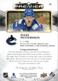 2022-23 Elias Pettersson Upper Deck Premier GAME-USED JERSEY #43 Vancouver Canucks