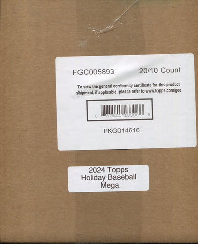 2024 Topps Holiday Baseball, 20 Mega Box Case *RELEASES 11/15*