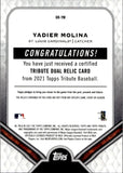 2021 Yadier Molina Topps Tribute DUAL RELIC GAME-USED MEMORABILIA 42/150 BAT JERSEY #DR-YM St. Louis Cardinals
