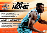 2025 Larry Johnson Leaf Trinity GO BIG OR GO HOME GAME-USED JERSEY AUTOGRAPH 2/7 AUTO #GB-LJ1 Charlotte Hornets