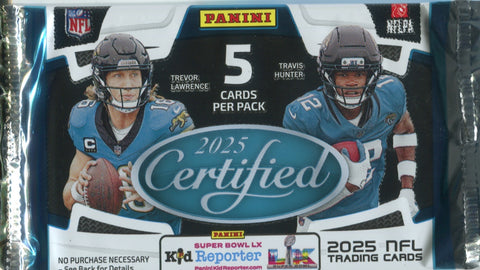 2025 Panini Certified Football Hobby, Pack *RELEASES 11/5*