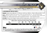 2025 Christian Yelich Bowman RETRO LOGO FOIL SP #67 Milwaukee Brewers