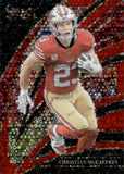 2025 Christian McCaffrey Panini Select CLUB LEVEL RED DISCO PRIZM 26/49 #218 San Francisco 49ers