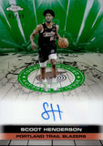 2025-26 Scoot Henderson Topps Chrome GREEN REFRACTOR AUTOGRAPH 5/99 AUTO #TAU-SH Portland Trail Blazers