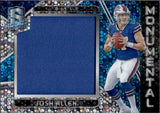 2018 Josh Allen Panini Spectra MONUMENTAL NEON BLUE PRIZM ROOKIE PATCH 75/99 RC #22 Buffalo Bills