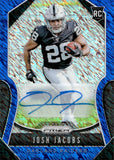 2019 Josh Jacobs Panini Prizm BLUE SHIMMER PRIZM AUTO ROOKIE 1/10 AUTOGRAPHED RC #323 Oakland Raiders
