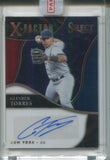2021 Gleyber Torres Panini Select TRI-COLOR X-FACTOR AUTO 08/15 AUTOGRAPH #XFS-GT New York Yankees