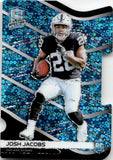 2019 Josh Jacobs Panini Spectra NEON BLUE PRIZM DIE-CUT ROOKIE 22/50 RC #164 Oakland Raiders