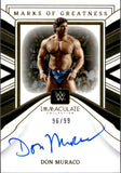 2023 Don Muraco Panini Immaculate WWE MARKS OF GREATNESS AUTO 96/99 AUTOGRAPH #MG-DMR WWE Legend