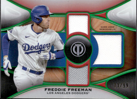 2025 Freddie Freeman Topps Tribute GREEN TRIPLE JERSEY 13/99 RELIC #TTR-FF Los Angeles Dodgers