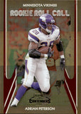 2007 Adrian Peterson Playoff Contenders ROOKIE ROLL CALL 61/1000 RC #RRC-3 Minnesota Vikings