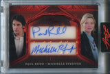 2025 Paul Rudd Michelle Pfeiffer Leaf Red Carpet RED FOIL DUAL AUTO 1/1 ONE OF ONE AUTOGRAPH #DA-17 Ant Man