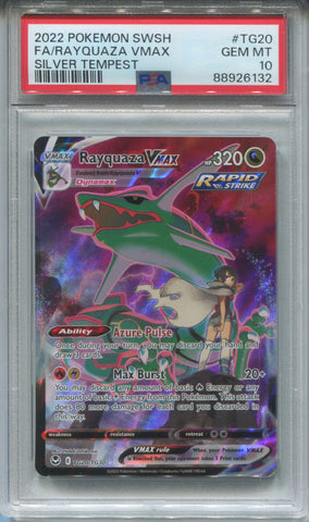 2022 FA/ Rayquaza VMAX Pokemon Sword & Shield SILVER TEMPEST PSA 10 #TG20 6132