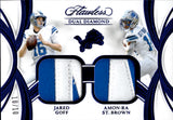 2025 Jared Goff Amon-Ra St. Brown Panini Flawless SAPPHIRE BLUE DUAL DIAMOND PATCH 10/10 RELIC #DDM-DET Detroit Lions