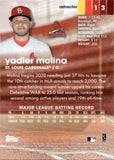 2020 Yadier Molina Topps Stadium Club Chrome GOLD MINTED REFRACTOR #13 St. Louis Cardinals