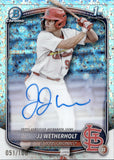 2025 JJ Wetherholt Bowman CHROME PROSPECT MINI DIAMOND REFRACTOR AUTOGRAPH 51/100 AUTO #CPA-JW St. Louis Cardinals