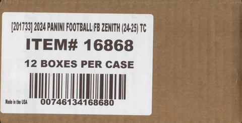 2024 Panini Zenith Football Hobby, 12 Box Case *RELEASES 3/21*