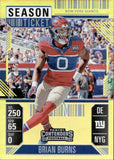 2024 Brian Burns Panini Contenders GOAL LINE TICKET FOTL 4/5 #74 New York Giants